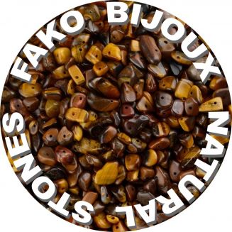 Fako Bijoux® - Stukjes Natuursteen - Natuursteen Chips - Stukjes Onregelmatige Natuursteen Split In Doosje - 5-8mm - 60-70 Gram - Tijgeroog