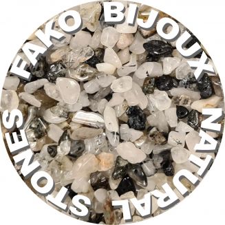 Fako Bijoux® - Stukjes Natuursteen - Natuursteen Chips - Stukjes Onregelmatige Natuursteen Split In Doosje - 5-8mm - 60-70 Gram - Zwarte Rutielkwarts