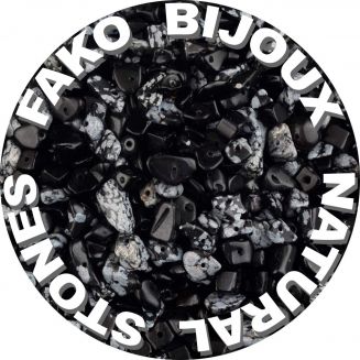 Fako Bijoux® - Stukjes Natuursteen - Natuursteen Chips - Stukjes Onregelmatige Natuursteen Split In Doosje - 5-8mm - 60-70 Gram - Sneeuwvlok Obsidiaan Jasper