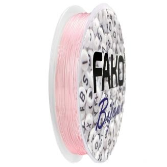 Fako Bijoux® - Elastisch Nylon Draad - Sieraden Maken - 0.6mm - 9 Meter - Roze