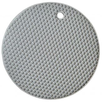 Fako® - Pannenonderzetter Hittebestendig - Onderzetter Voor Pannen - Siliconen Mat - Potopener - Ø18cm - Rond - Lichtgrijs