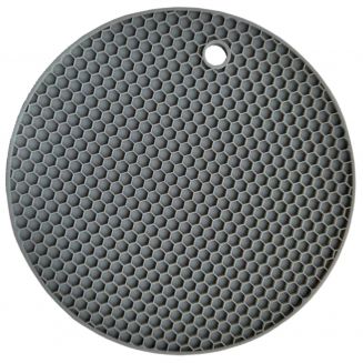 Fako® - Pannenonderzetter Hittebestendig - Onderzetter Voor Pannen - Siliconen Mat - Potopener - Ø18cm - Rond - Donkergrijs