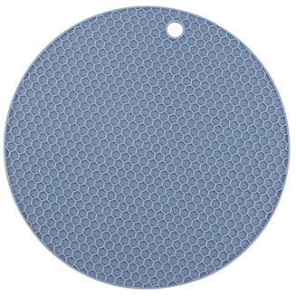 Fako® - Pannenonderzetter Hittebestendig - Onderzetter Voor Pannen - Siliconen Mat - Potopener - Ø18cm - Rond - Blauw