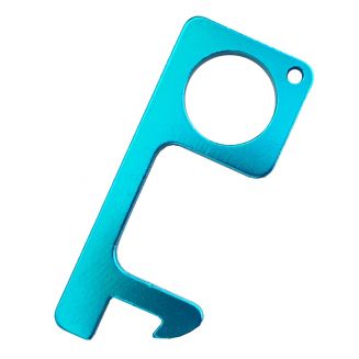 Fako Bijoux® - No Touch Key -  Contactloze Deuropener - Antibacteriële Sleutelhanger - Hygiëne Sleutel - Aluminium - Lichtblauw