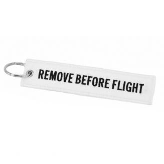 Fako Bijoux® - Sleutelhanger - Remove Before Flight - Wit