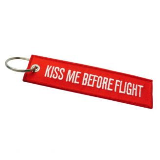 Fako Bijoux® - Sleutelhanger - Kiss Me Before Flight - Rood