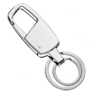 Fako Bijoux® - Sleutelhanger - Metaal Heavy Duty - Dubbele Ring - Zilverkleurig