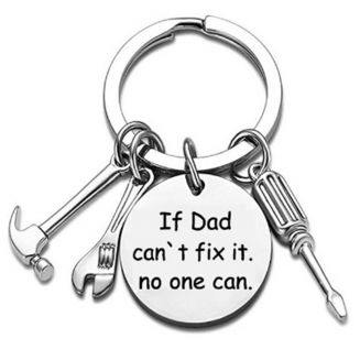 Fako Bijoux® - Sleutelhanger If Dad Can't Fix It, No One Can - Gereedschap - Tools - Cadeau - Geschenk - Vaderdag - Zilverkleurig