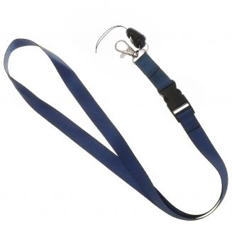 Fako Bijoux® - Keycord - Lanyard - Sleutelkoord - Badgehouder - 51cm - 20mm - Navy Blauw
