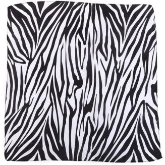 Fako Fashion® - Bandana - Hoofddoek - Sjaal - Zebra Print - 53x53cm - Wit