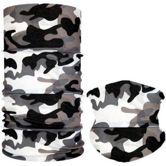 Fako Fashion® - Microfiber Faceshield - Bandana - Nekwarmer - Sjaal - Camouflage BWZ