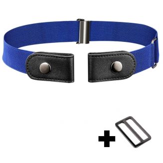 Fako Fashion® - Riem Zonder Gesp - Gespvrije Riem - Elastische riem - Rekbare Riem - Broekriem Zonder Gesp - Stretch Riem - Zwangerschapsriem - Blauw