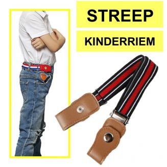 Fako Fashion® - Kinderriem Zonder Gesp - Gespvrije Riem Kinderen - Elastische Riem - Rekbare Riem - Broekriem Zonder Gesp - Stretch Riem - Gestreept