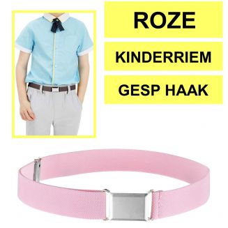 Fako Fashion® - Kinderriem Elastisch Gesp - Elastische Riem Voor Kinderen - Rekbare Riem - Broekriem - Stretch Riem - Roze