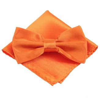 Fako Fashion® - Vlinderstrik Met Pochette - Vlinderdas - Strikje - Pochet - Oranje