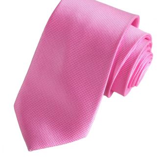Fako Fashion® - Stropdas - Fijne Ruit - Satijn - 8cm - 145cm - Roze