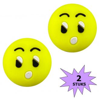 Fako Bijoux® - Tennisdemper - Emoji -  Geschokt - 2 Stuks 