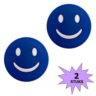Fako Bijoux® - Tennisdemper - Emoji - Smile Blauw - 2 Stuks