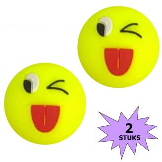 Fako Bijoux® - Tennisdemper - Emoji - Knipoog - 2 Stuks