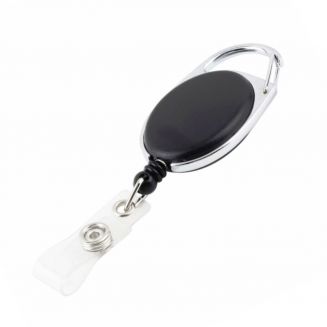Uittrekbare sleutelhanger - Aan broek - Sleutels en pasjes - Terugslag - Sleutelhanger met koord - Zwart - Plastic