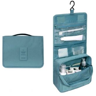 Fako Fashion® - Toilettas Met Haak - Travel Bag - Organizer Voor Toiletartikelen - Reisartikelen - Travel Bag - Ophangbare Toilettas - Turquoise