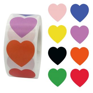 Fako Bijoux® - 500 Stickers Op Rol - 2.5cm - Hart / Hartjes Mix - Beloningsstickers - Stickers Kinderen - Sluitsticker - Sluitzegel - 25mm