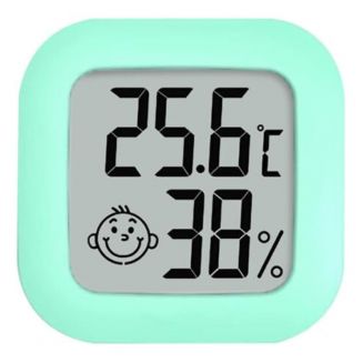 Fako Bijoux® - Hygrometer - Weerstation - Luchtvochtigheidsmeter - Thermometer Voor Binnen - Incl. Batterij & Plakstrip - Groen