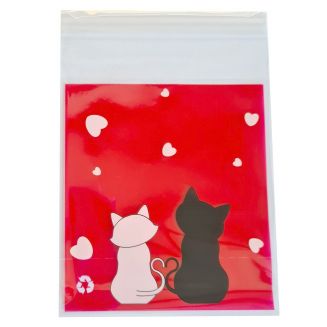 Fako Bijoux® - 100x Uitdeelzakjes - Cellofaan Plastic Traktatie Kado Zakjes - Snoepzakjes - Cats - 10x10cm
