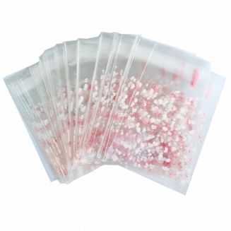 Fako Bijoux® - 100x Uitdeelzakjes - Cellofaan Plastic Traktatie Kado Zakjes - Snoepzakjes - Hartjes Mini - 7x7cm