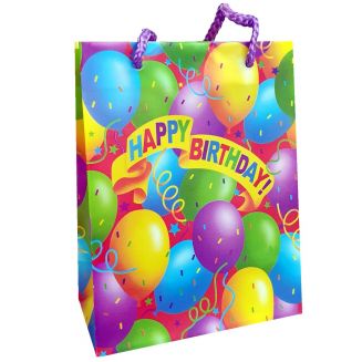 Fako Bijoux® - Cadeautasje - Geschenk Tas - Happy Birthday - 13x17x6.5cm - 5 Stuks