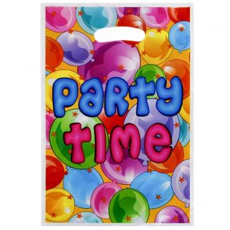 Fako Bijoux® - Uitdeelzakjes - 10 stuks - Traktatie Zakjes Voor Uitdeelcadeautjes - Uitdeelzakjes Kinderfeestje - Verjaardag -  Party Time