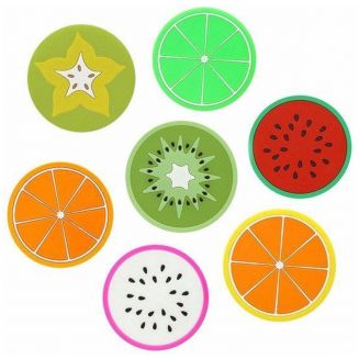 Fako Bijoux® - 7 Onderzetters Voor Bekers en Glazen - Kleurige Fruit Motieven - Set 7 Stuks