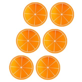 Fako Bijoux® - Fruitige Siliconen Onderzetters -  Fruit Collectie - 6 Stuks - 9cm - Sinaasappel