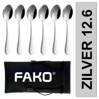 Fako Bijoux® - Theelepel / Koffielepel Classic - 12cm - Zilver - 6 Stuks