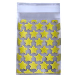 Fako Bijoux® - 100x Uitdeelzakjes - Cellofaan Plastic Traktatie Kado Zakjes - Snoepzakjes - Sterren - 10x8cm - Goud
