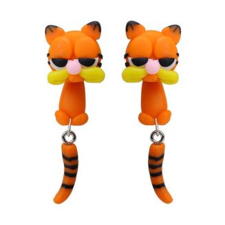 Fako Bijoux® - Oorbellen - Dansende Kat - Oranje