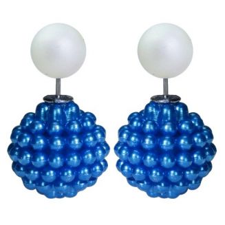 Fako Bijoux® - Oorbellen - Double Dots - Berry - Blauw