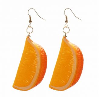 Fako Bijoux® - Oorbellen - Plastic Fruit - Sinaasappel Partje