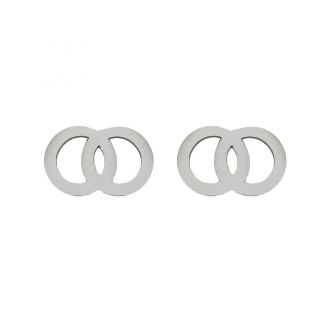 Fako Bijoux® - Oorbellen - Steker - RVS - Stainless Steel - Cirkel Duo