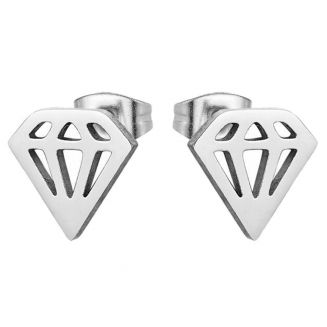 Fako Bijoux® - Oorbellen - Steker - RVS - Stainless Steel - Diamant