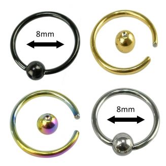 Fako Bijoux® - Ball Closure Piercing - Ring - 8mm - Set - 4 Stuks