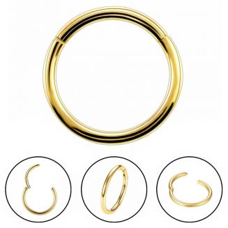 Fako Bijoux® - Chirurgisch Stalen Ring Piercing - Diameter 12mm - Dikte 1.2mm - Ringetje geschikt voor Helix, Tragus, Septum, Lip, Neus & Wenkbrauw - Goudkleurig