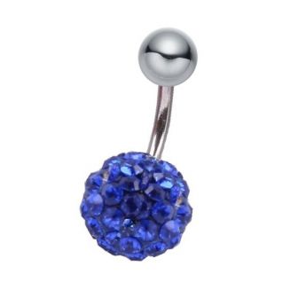 Fako Bijoux® - Navelpiercing - Disco Dots - Donkerblauw