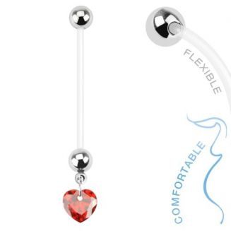 Fako Bijoux® - Zwangerschapspiercing - Hart - Rood