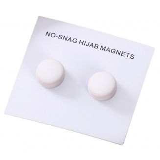 Fako Bijoux® - 2x Magnetische Broche - Hoofddoek Magneet - Sjaal - Hijab - Abaya - 12mm - 2 Stuks - Mat Wit