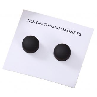 Fako Bijoux® - 2x Magnetische Broche - Hoofddoek Magneet - Sjaal - Hijab - Abaya - 12mm - 2 Stuks - Mat Zwart