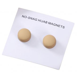 Fako Bijoux® - 2x Magnetische Broche - Hoofddoek Magneet - Sjaal - Hijab - Abaya - 12mm - 2 Stuks - Mat Beige