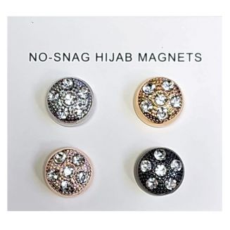 Fako Bijoux® - 4x Magnetische Broche Kristal - Hoofddoek Magneet - Sjaal - Hijab - Abaya - 12mm - Set 4 Stuks – Shiny