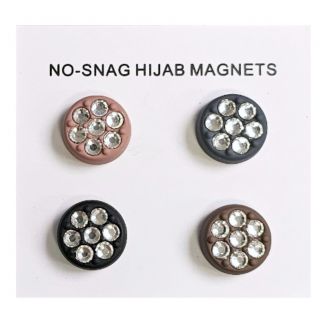 Fako Bijoux® - 4x Magnetische Broche Kristal - Hoofddoek Magneet - Sjaal - Hijab - Abaya - 12mm - Set 4 Stuks – Mat