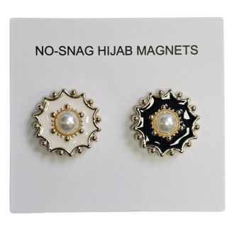 Fako Bijoux® - 2x Magnetische Broche - Hoofddoek Magneet - Sjaal - Hijab - Abaya - 17mm - 2 Stuks - Pearl Star